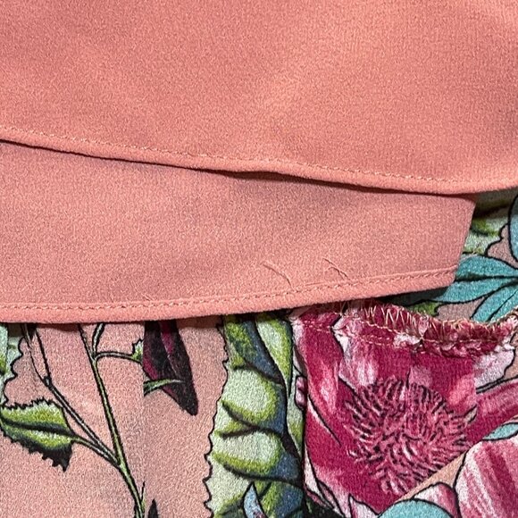 For Love & Lemons Churro Mini Dress Pink Flamenco L Large Ruffle Hem - Picture 6 of 9